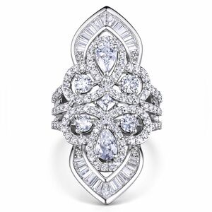 Swarovski Crystals The Elana .925 Sterling Silver Statement Ring